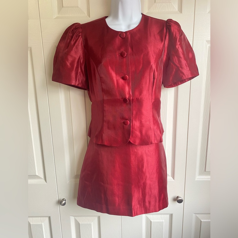 NEW Reformation Mika Satin Set - Sangria Size 4 - Picture 6 of 13
